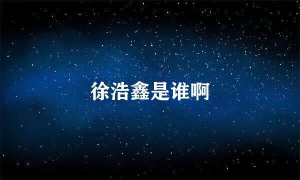 徐浩鑫是谁啊