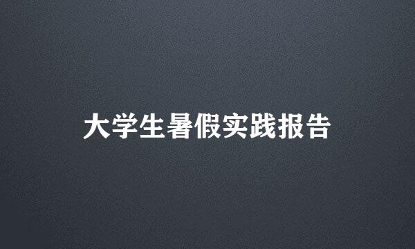 大学生暑假实践报告