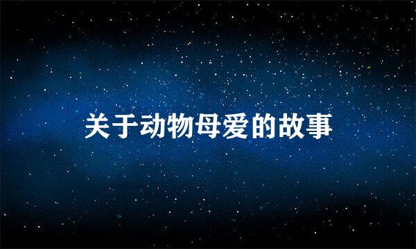 关于动物母爱的故事