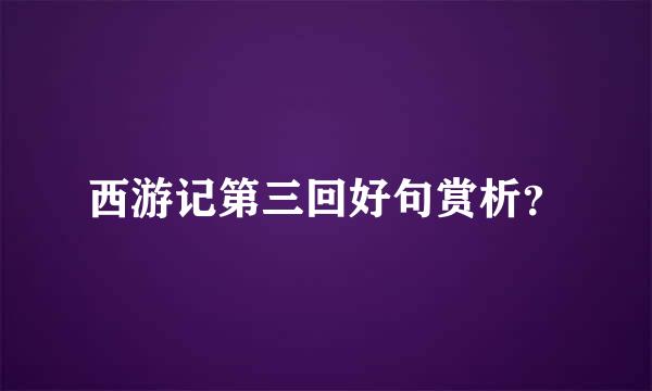 西游记第三回好句赏析？