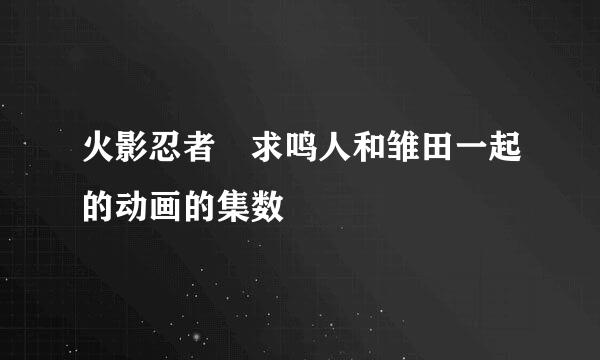 火影忍者 求鸣人和雏田一起的动画的集数
