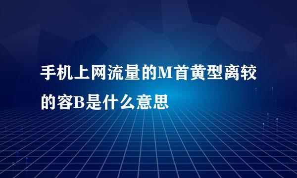 手机上网流量的M首黄型离较的容B是什么意思