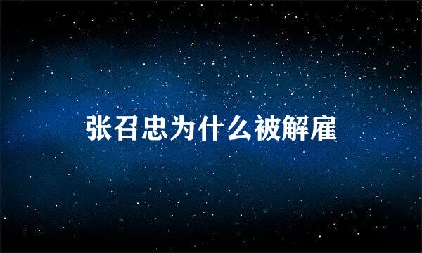 张召忠为什么被解雇