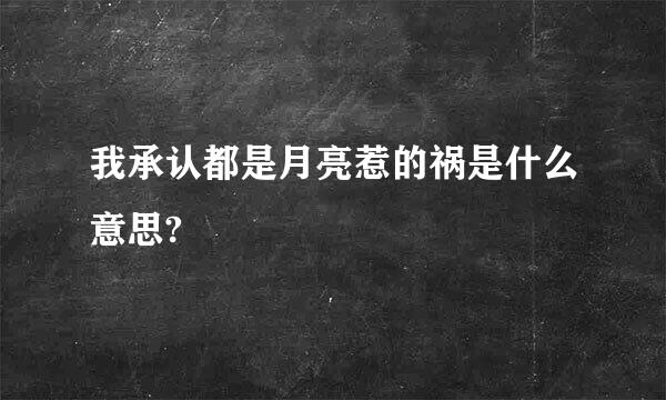 我承认都是月亮惹的祸是什么意思?
