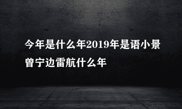 今年是什么年2019年是语小景曾宁边雷航什么年