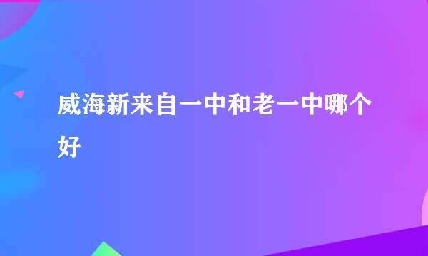 威海新来自一中和老一中哪个好
