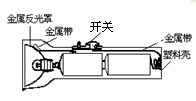 九年级物理手电筒电路图怎察么画？