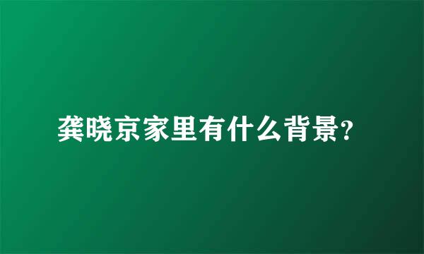 龚晓京家里有什么背景？