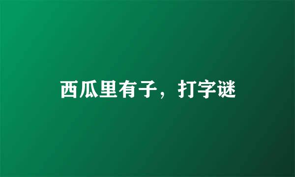 西瓜里有子，打字谜