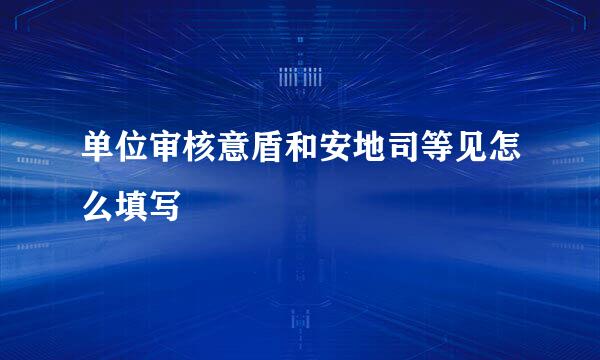 单位审核意盾和安地司等见怎么填写