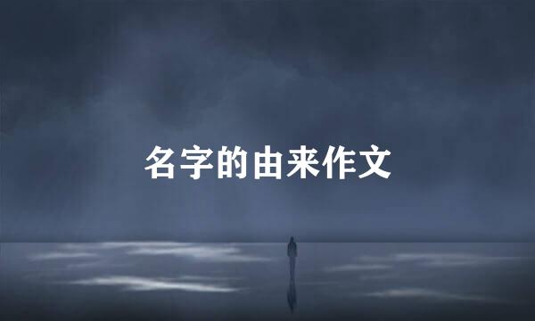 名字的由来作文