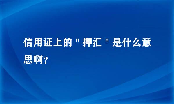 信用证上的＂押汇＂是什么意思啊？