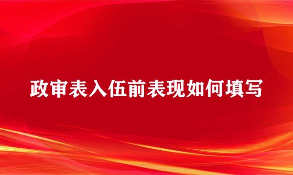 政审表入伍前表现如何填写