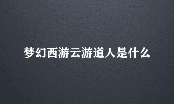 梦幻西游云游道人是什么