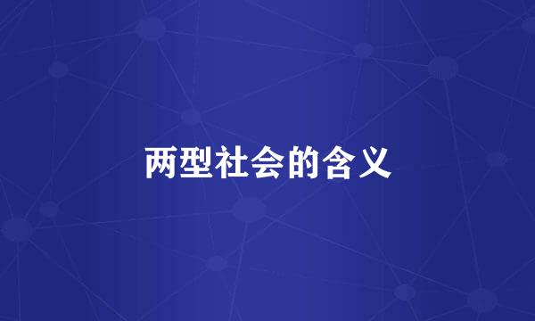 两型社会的含义