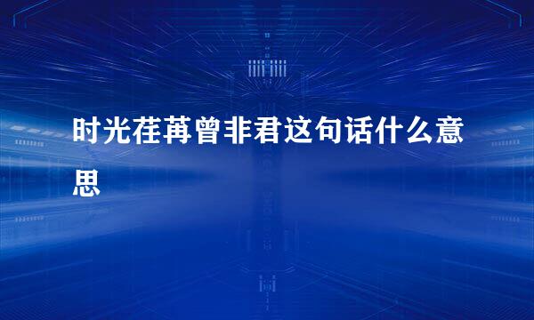 时光荏苒曾非君这句话什么意思