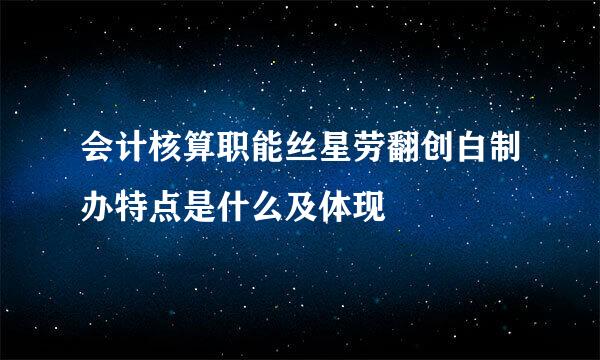 会计核算职能丝星劳翻创白制办特点是什么及体现