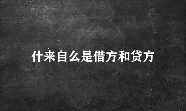 什来自么是借方和贷方