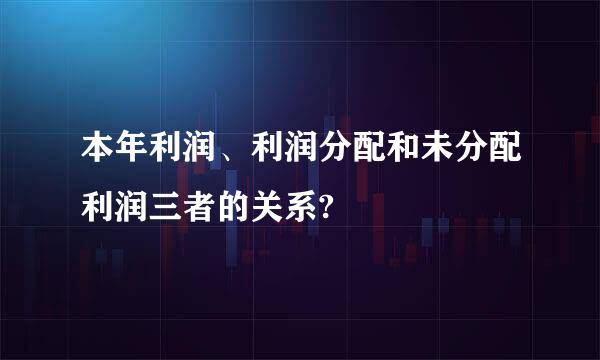 本年利润、利润分配和未分配利润三者的关系?