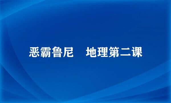 恶霸鲁尼 地理第二课