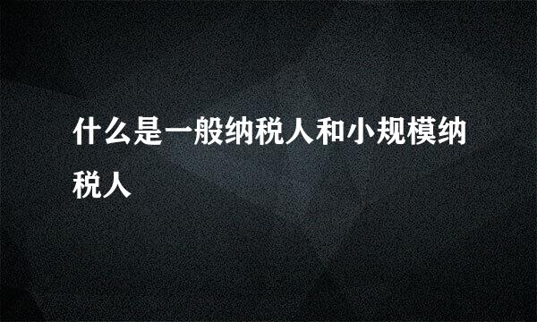 什么是一般纳税人和小规模纳税人