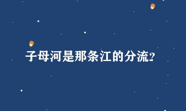 子母河是那条江的分流？