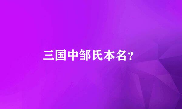 三国中邹氏本名？