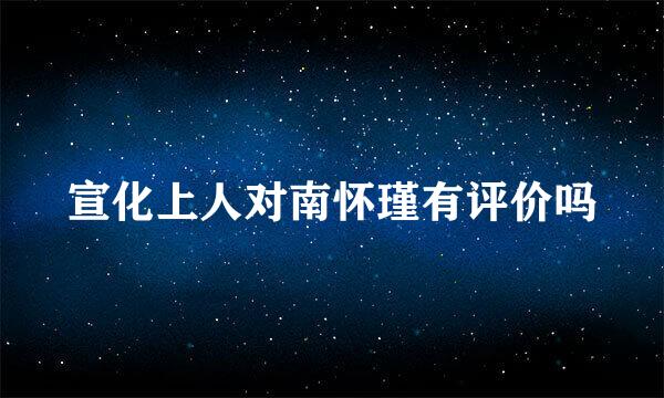 宣化上人对南怀瑾有评价吗
