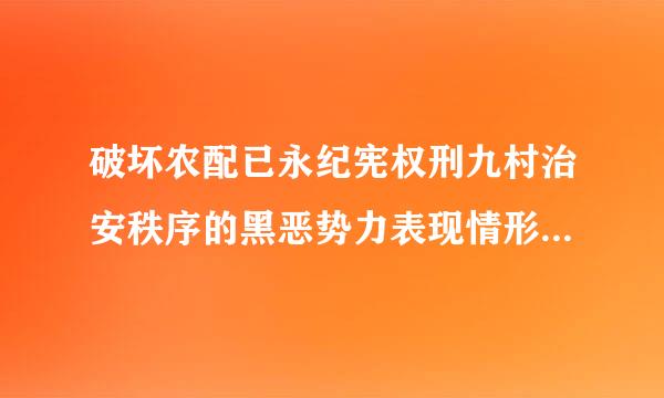 破坏农配已永纪宪权刑九村治安秩序的黑恶势力表现情形有哪些    ?