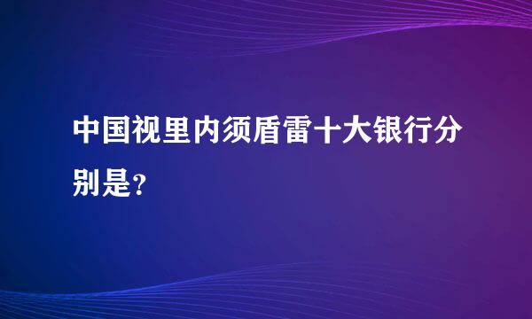 中国视里内须盾雷十大银行分别是？