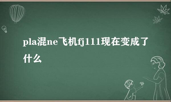 pla混ne飞机fj111现在变成了什么