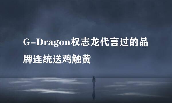 G-Dragon权志龙代言过的品牌连统送鸡触黄