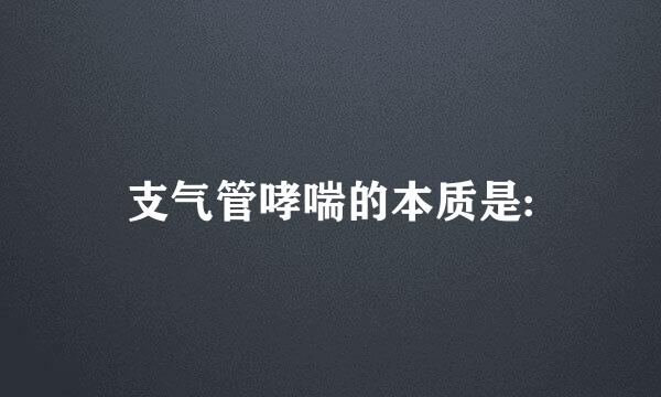 支气管哮喘的本质是: