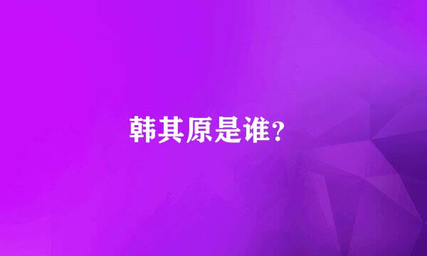 韩其原是谁？