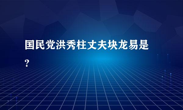国民党洪秀柱丈夫块龙易是 ?