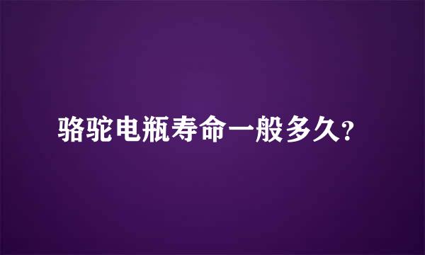 骆驼电瓶寿命一般多久？