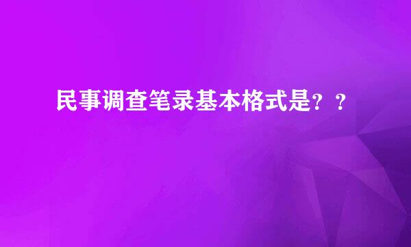 民事调查笔录基本格式是？？