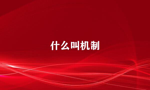 什么叫机制