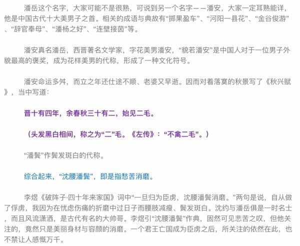 沈腰潘鬓的典故