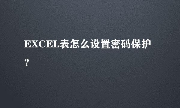 EXCEL表怎么设置密码保护？