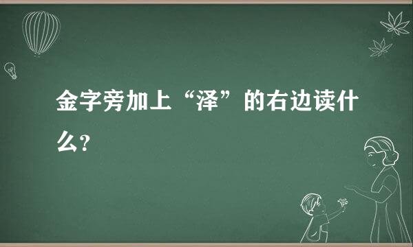 金字旁加上“泽”的右边读什么？