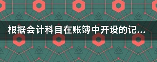 根据会计科目在账簿中开设的记账单元叫做啥