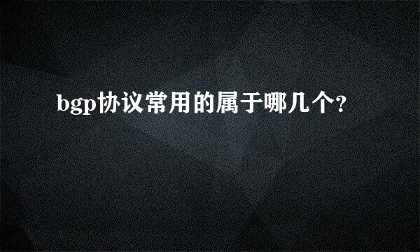 bgp协议常用的属于哪几个？