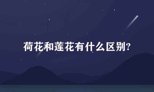 荷花和莲花有什么区别?