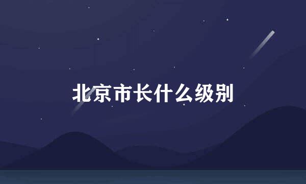 北京市长什么级别