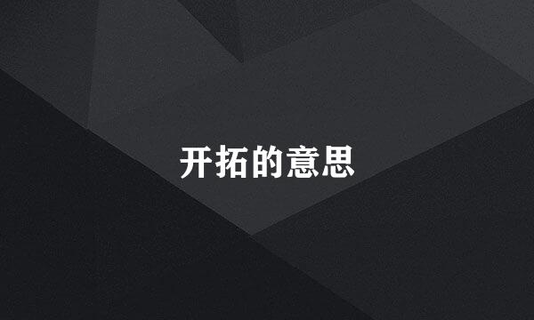 开拓的意思