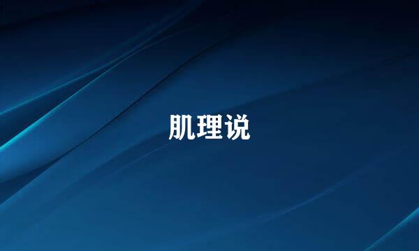 肌理说