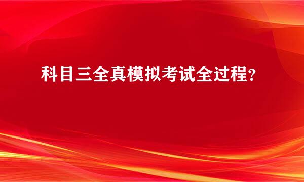 科目三全真模拟考试全过程？