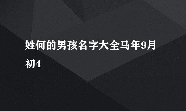 姓何的男孩名字大全马年9月初4