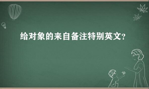 给对象的来自备注特别英文？